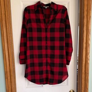 BB Dakota Red and Black Plaid Tunic